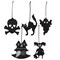 Black Beaded Halloween Ornaments 5ct Reversible Tree Decor Set